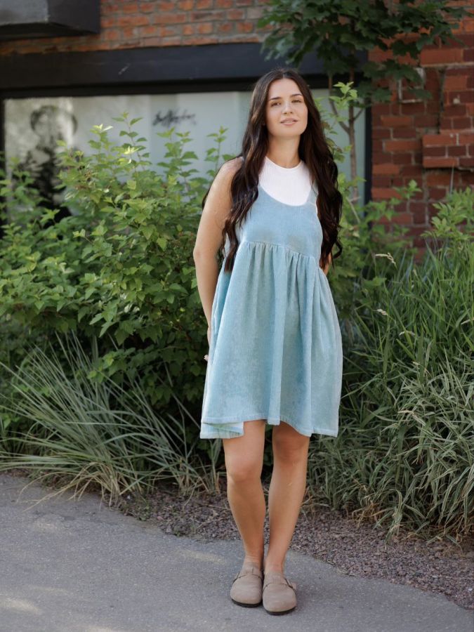 Сарафан Molle из вельвета голубой