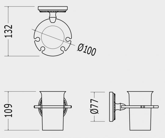 Держатель зубных щёток со стаканом Devon&Devon Antique Georgian 1ADY81 схема 3 Держатель зубных щёток со стаканом Devon&Devon Antique Georgian 1ADY81 схема 3
