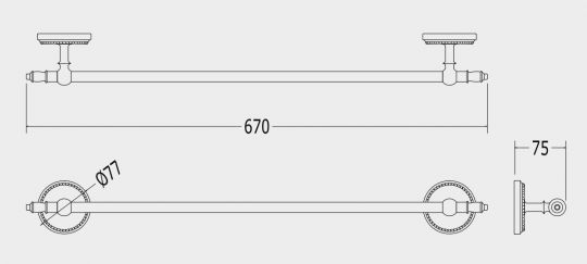 Вешалка для полотенец Devon&Devon Antique Georgian 1ADY83 67 см схема 3