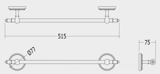Вешалка для полотенец Devon&Devon Antique Georgian 1ADY8340 51,5 см схема 3