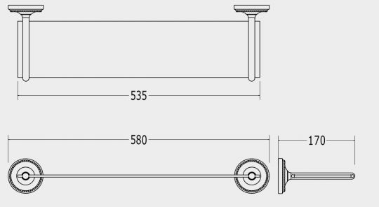 Полка для ванной Devon&Devon Antique Georgian 1ADY87 53,5см схема 2 Полка для ванной Devon&Devon Antique Georgian 1ADY87 53,5см схема 2