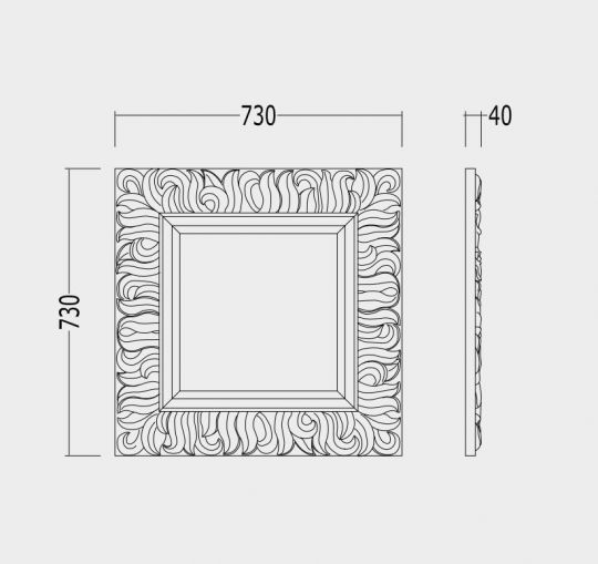 Зеркало в ванную Devon&Devon Flames 73х73 схема 2