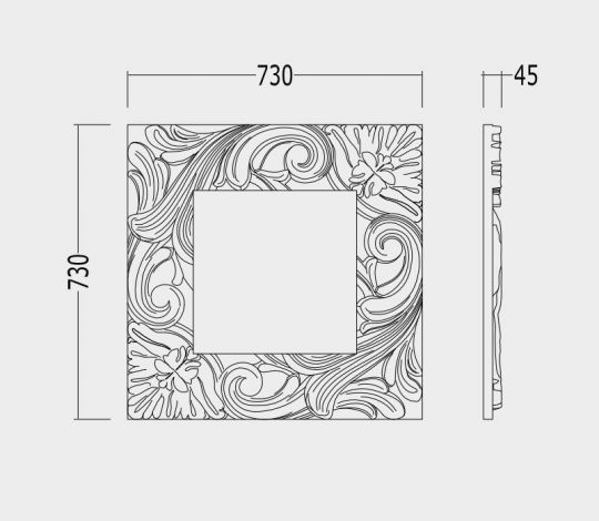 Зеркало в ванную Devon&Devon Little Bloom 73х73 схема 2 Зеркало в ванную Devon&Devon Little Bloom 73х73 схема 2