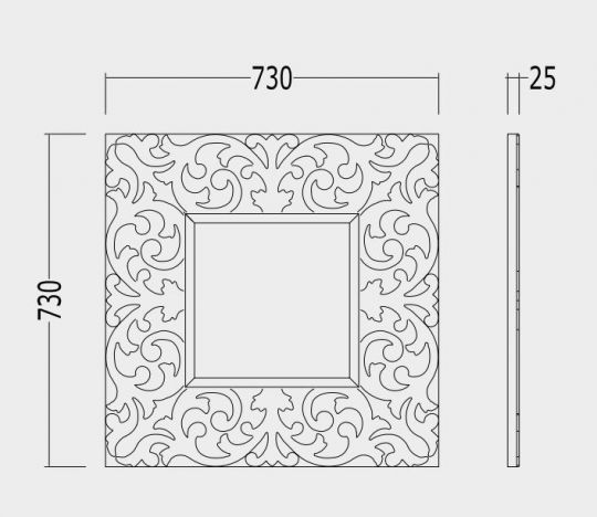 Зеркало в ванную Devon&Devon Mainesilver 73х73 схема 2