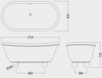 Ванна Devon&Devon Aurora Bijoux из искусственного камня 171x87 схема 2