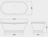 Ванна из искусственного камня Devon&Devon Aurora 171x87 схема 2