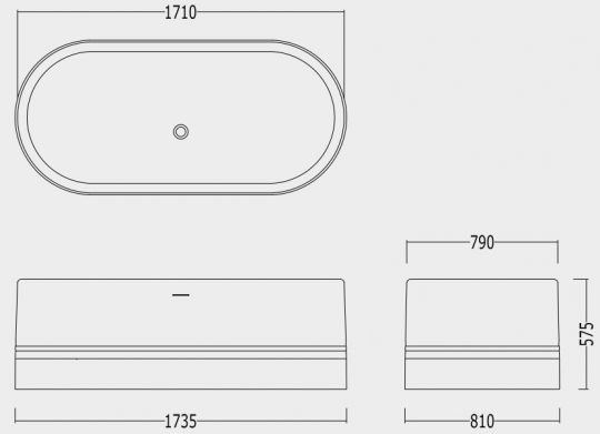 Ванна из искусственного камня Devon&Devon Diva 171x79 схема 2 Ванна из искусственного камня Devon&Devon Diva 171x79 схема 2