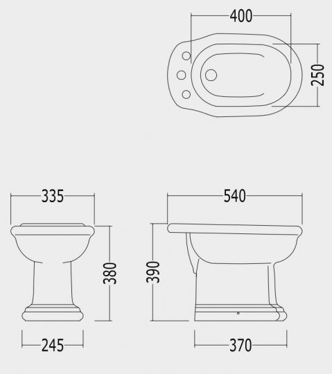 Биде напольное Devon&Devon New Etoile схема 2