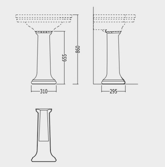 Пьедестал для раковины Devon&Devon New etoile схема 2 Пьедестал для раковины Devon&Devon New etoile схема 2