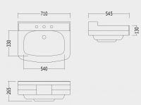 Раковина Devon&Devon Bogart 71х54,5 схема 2