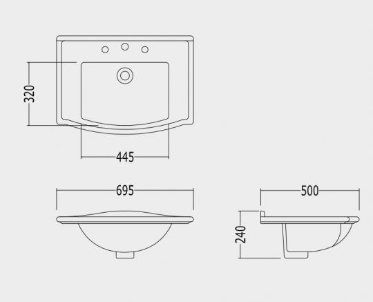 Встраиваемая раковина Devon&Devon Westminster 69,5х50 схема 2