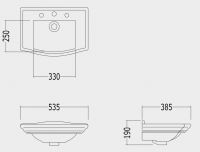 Раковина Devon&Devon Westminster 53,5х38,5 схема 2 Раковина Devon&Devon Westminster 53,5х38,5 схема 2