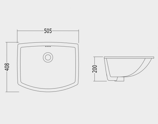 Встраиваемая раковина Devon&Devon Westminster 50,5х40,8 схема 2