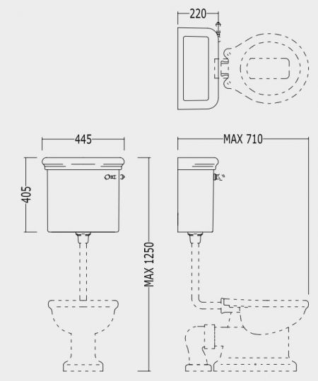 Унитаз Devon&Devon Etoile с низким бачком схема 3 Унитаз Devon&Devon Etoile с низким бачком схема 3