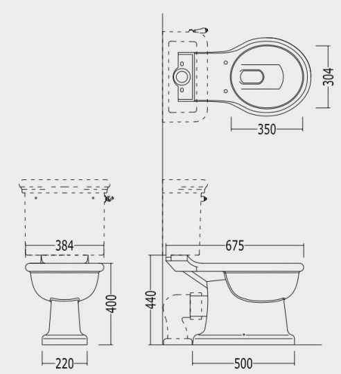 Унитаз моноблок Devon&Devon Etoile цвет белый или черный схема 2