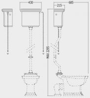 Унитаз Devon&Devon Westminster с высоким бачком схема 3 Унитаз Devon&Devon Westminster с высоким бачком схема 3