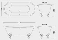 Чугунная ванна Devon&Devon Admiral  173x79 схема 2