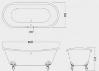 Чугунная ванна Devon&Devon Admiral 182x80 схема 2