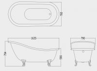 Чугунная ванна Devon&Devon Regina Copper Effect 163,5x79 схема 3