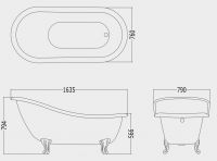 Чугунная ванна Devon&Devon Regina 164x79 схема 2