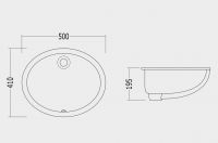 Встраиваемая раковина Devon&Devon White 50х41 схема 2