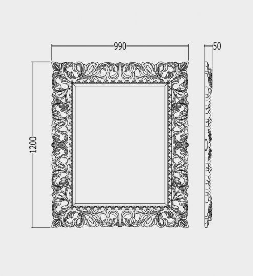 Зеркало в ванную Devon&Devon Richard 99х120 схема 2 Зеркало в ванную Devon&Devon Richard 99х120 схема 2