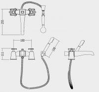 Смеситель для ванны и душа Devon&Devon Time 2TIME233B схема 2