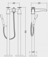 Смеситель для ванны и душа Devon&Devon Time 2TIME235 схема 2 Смеситель для ванны и душа Devon&Devon Time 2TIME235 схема 2