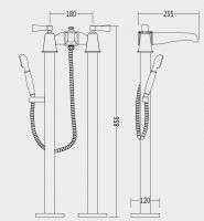 Смеситель для ванны и душа Devon&Devon VIP Time 2vptime235ne схема 2