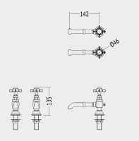 Классический смеситель для раковины Devon&Devon Antique арт: ada01 схема 2