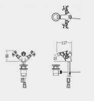 Вентильный смеситель для биде Devon&Devon Antique арт: ada20 схема 2