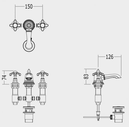 Devon&Devon Mayfair смеситель для биде addm142 схема 2 Devon&Devon Mayfair смеситель для биде addm142 схема 2
