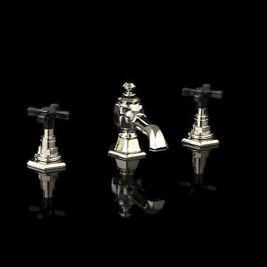 Смеситель для биде Devon&Devon Jubilee Black Cross с 3 отверстиями adjBCS14