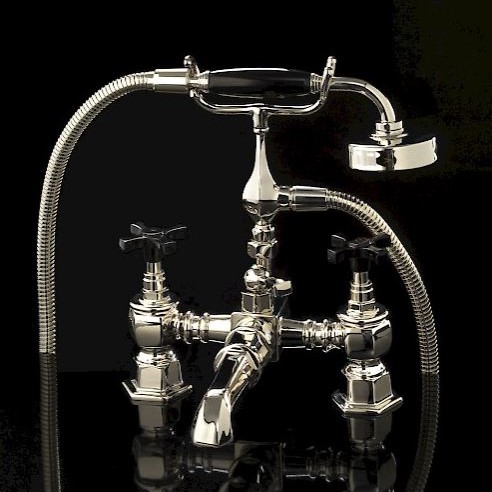 Смеситель для ванны и душа Devon&Devon Jubilee Black Cross adjBCS30