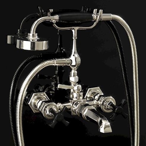 Смеситель для ванны и душа Devon&Devon Jubilee Black Cross adjBCS34