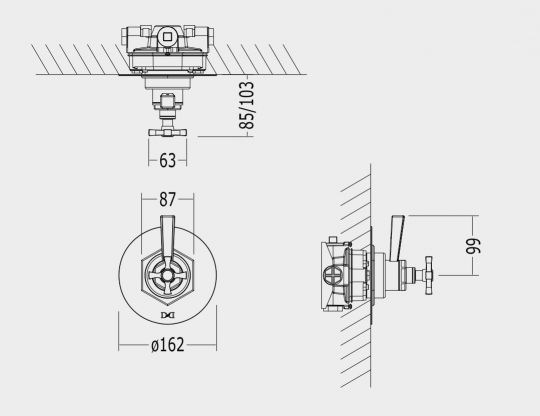 Devon&Devon Jubilee Black Cross смеситель для душа adjbl1060 схема 2 Devon&Devon Jubilee Black Cross смеситель для душа adjbl1060 схема 2