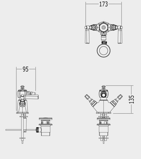Devon&Devon Jubilee Black Lever смеситель для биде adjbl20 схема 2