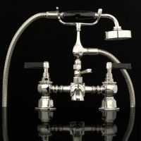 Смеситель для ванны и душа Devon&Devon Jubilee Black Lever adjbl30 схема 1