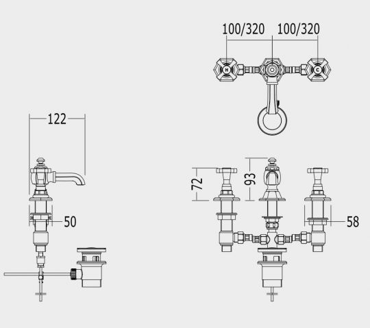 Devon&Devon Jubilee смеситель для биде adnj14 схема 2 Devon&Devon Jubilee смеситель для биде adnj14 схема 2