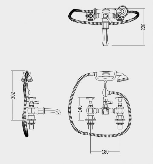 Смеситель для ванны и душа Devon&Devon Jubilee adnj30 схема 2 Смеситель для ванны и душа Devon&Devon Jubilee adnj30 схема 2