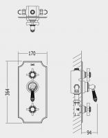 Devon&Devon Black Diamond смеситель для ванны/душа BLD79 схема 2 Devon&Devon Black Diamond смеситель для ванны/душа BLD79 схема 2