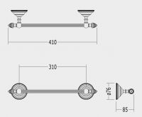Вешалка для полотенец Devon&Devon Black Diamond blkd509 41 см схема 2 Вешалка для полотенец Devon&Devon Black Diamond blkd509 41 см схема 2