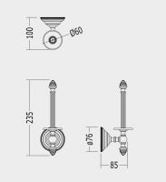 Туалетный бумагодержатель Devon&Devon Black Diamond blkd511/ps схема 2 Туалетный бумагодержатель Devon&Devon Black Diamond blkd511/ps схема 2