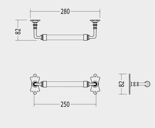Вешалка для полотенец Devon&Devon Mayfair DD104 28 см схема 2