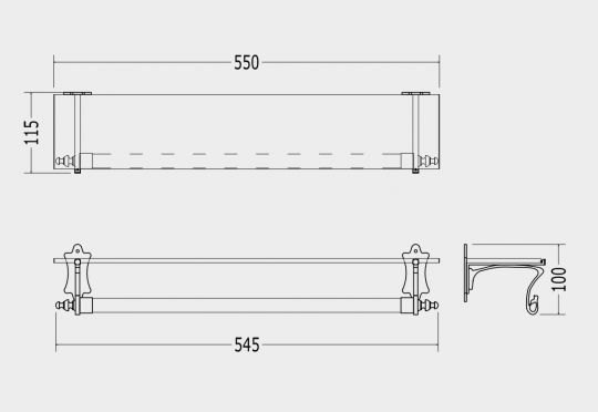 Полка для ванной Devon&Devon Mayfair DD105 55см схема 2