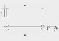Полка для ванной Devon&Devon Mayfair DD106 55см схема 2