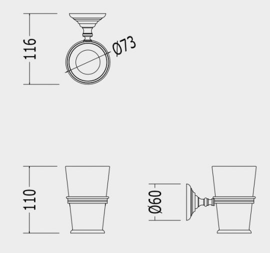 Стакан Devon&Devon Chelsea DD213 схема 2