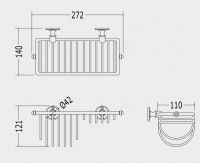 Полка для ванной Devon&Devon First Class DD33075 27,2см схема 2