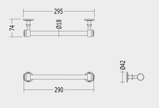 Вешалка для полотенец Devon&Devon First Class DD33350 29,5 см схема 2