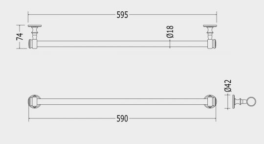 Вешалка для полотенец Devon&Devon First Class DD33370 59,5 см схема 2
